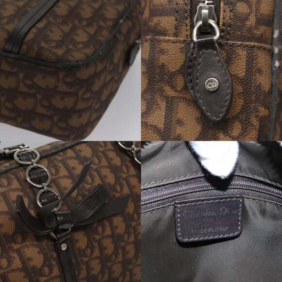 DIOR Romantic Trotter Canvas Shoulder Bag Pvc Brown - Picture 11 of 13